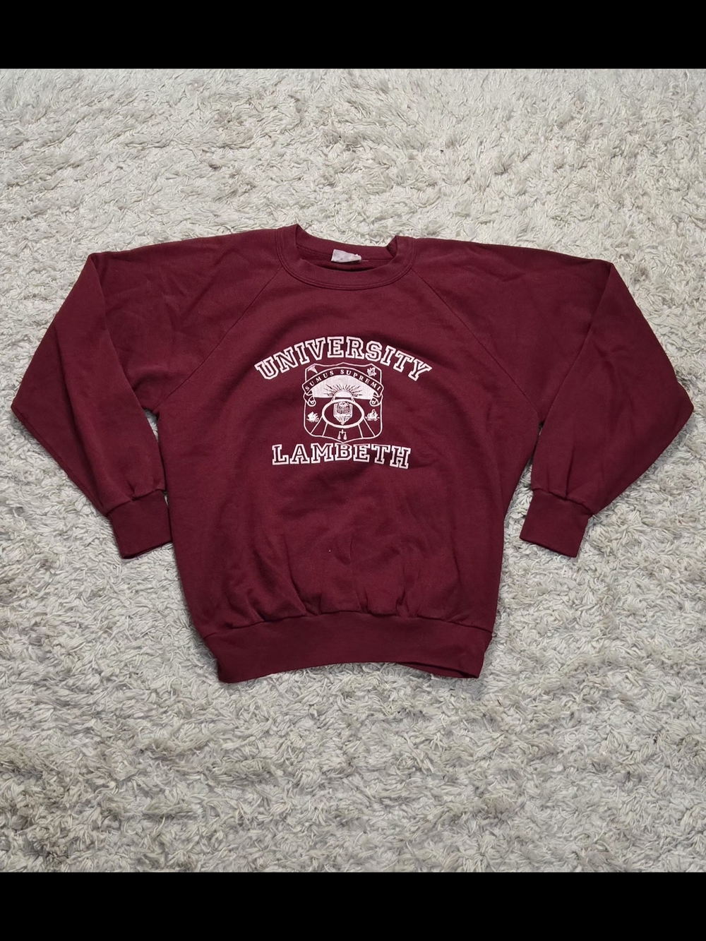 DIXXON Maroon Crewneck Sweatshirt with White University Graphic